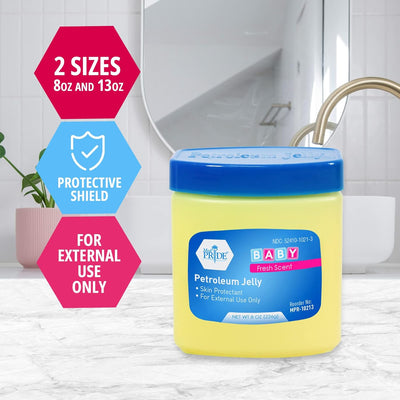 MedPride Petroleum Jelly With Fresh Baby Scent  - Blue - 8 oz - 24/cs.