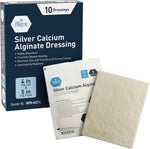 MedPride Silver Calcium Alginate Dressing, 4"x5" - 10/Box, Case of 10 (100 Count)