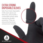 Dynarex Safe-Touch Black Nitrile Exam Gloves 4 Mil Thick, Powder-Free, 100/bx, 10bxs/cs (1000 Count)