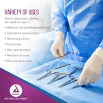 Dynarex Sterile Latex Exam Gloves, 3 Mil Thick, Powder-Free, 50prs/bx, 8bxs/cs (400 Count)