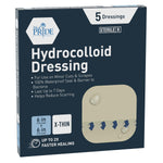 Medpride Hydrocolloid Wound Dressing Pads 6"x6" Extra Thin, Sterile Adhesive Patches, 5/Pack, Case of 12 (60 Count)