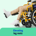 Medline Pediatric Wheelchair for Children - 14”W x 12”D Seat with Elevating Leg Rests