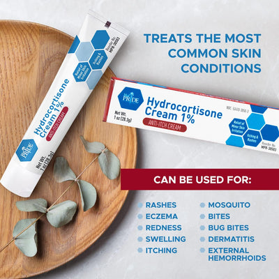 MedPride Hydrocortisone Cream 1% Dermatitis Cream Anti Itch Cream for Itchy Skin Relief, 1oz. Tubes - Indv. Boxed - 72/cs.