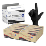 Dynarex Safe-Touch Black Nitrile Exam Gloves 4 Mil Thick, Powder-Free, 100/bx, 10bxs/cs (1000 Count)