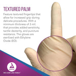 Dynarex Sterile Latex Exam Gloves, 3 Mil Thick, Powder-Free, 50prs/bx, 8bxs/cs (400 Count)
