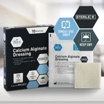 MedPride Calcium Alginate Dressing 2"x2” Wound Dressing Pads, 10/Box, Case of 20 (200 Count)