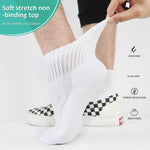 Bamboo Crew Socks For Wide & Sensitive Feet and Large Feet — Non-Binding, Cushion Sole (Black), Multi-Pack