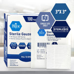 MedPride Sterile Gauze Pads for Wound Dressing & First Aid Kit - 1's, 3"x3" - 12 Ply - 100/box, Case of 24 (2,400 Count)