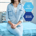MedPride Disposable Drape Sheets, Blue - 40" x 90" - 2 ply - P/T - 25/Pack, Case of 2 (50 Count)