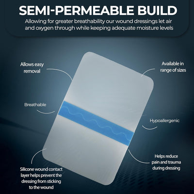 MedPride Transparent Film,  4’’x5’’ Wound Dressing, 50/Pack, Case of 4 (200 Count)