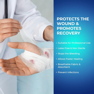 MedPride Conforming Stretch Gauze Bandage Roll -  Non-Sterile - 6"x4.1 yd - 6 Rolls, Case of 8 (48 Count)