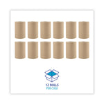 Boardwalk Hardwound Paper Towels, 1-Ply, 8" x 350 ft, Natural, 12 Rolls/Carton