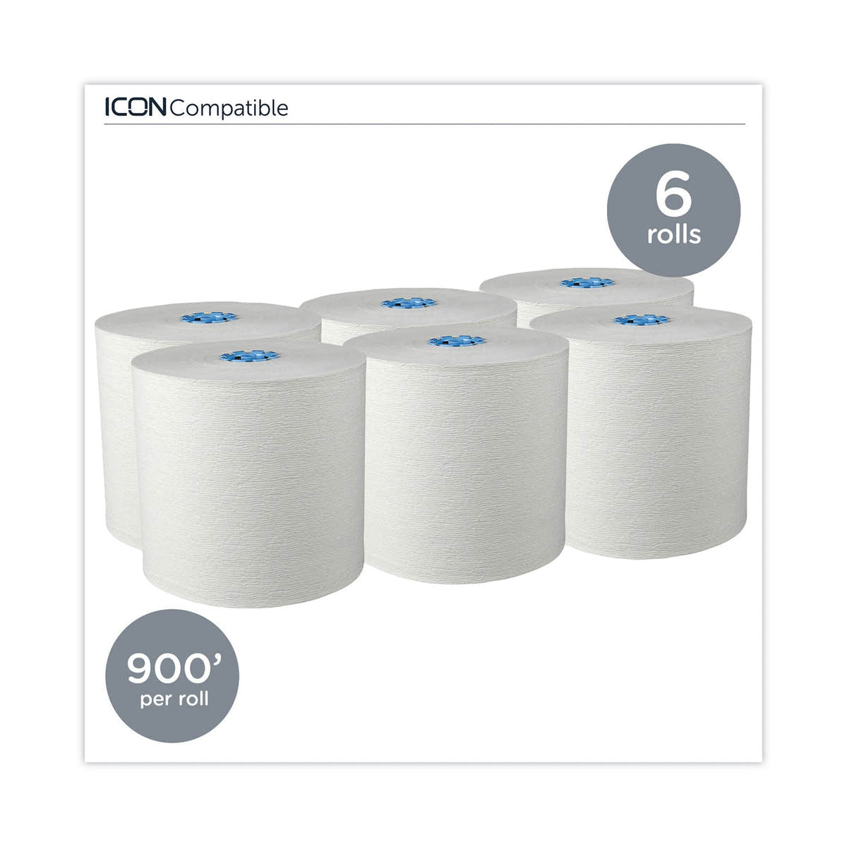Kleenex Hard Roll Paper Towels with Premium Absorbency Pockets with Colored Core, Blue Core, 7.5" x 700 ft, White, 6 Rolls/Carton