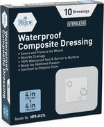 Medpride Waterproof Composite Dressing 4"x4" - 10/Pack, Case of 20 (200 Count)