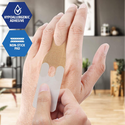 MedPride Sterile Fabric Knuckle Adhesive Bandage 1.5" x 3" - 100/Box, Case of 24 (2400 Count)