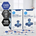 MedPride Sheer Strip Adhesive Bandage , First Aid Strips with Hypoallergenic Adhesive Sterile, 1"x3" - 100/Box, Case of 24 (2400 Count)