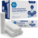 MedPride Conforming Stretch Gauze Bandage Roll - Sterile - 6"x4.1 yds - 6 Rolls/Box, Case of 8 (48 Count)