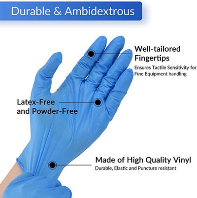 ADVANCE Blue Vinyl Gloves - Powder Free (4 Mil), 1,000 Gloves - BOGO 20% OFF