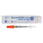 Dynarex SecureSafe Safety Insulin Syringe - New Mechanism (500 Count)