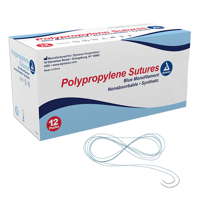 Dynarex Polypropylene Sutures-Non Absorbable - Synthetic (12 Count)