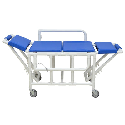 MJM International 920-FD-PAD Shower gurney with fold down head and foot section with closed cell water proof foam pad