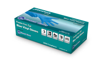 ADVANCE Blue Vinyl Gloves - Powder Free (4 Mil), 1,000 Gloves - BOGO 20% OFF