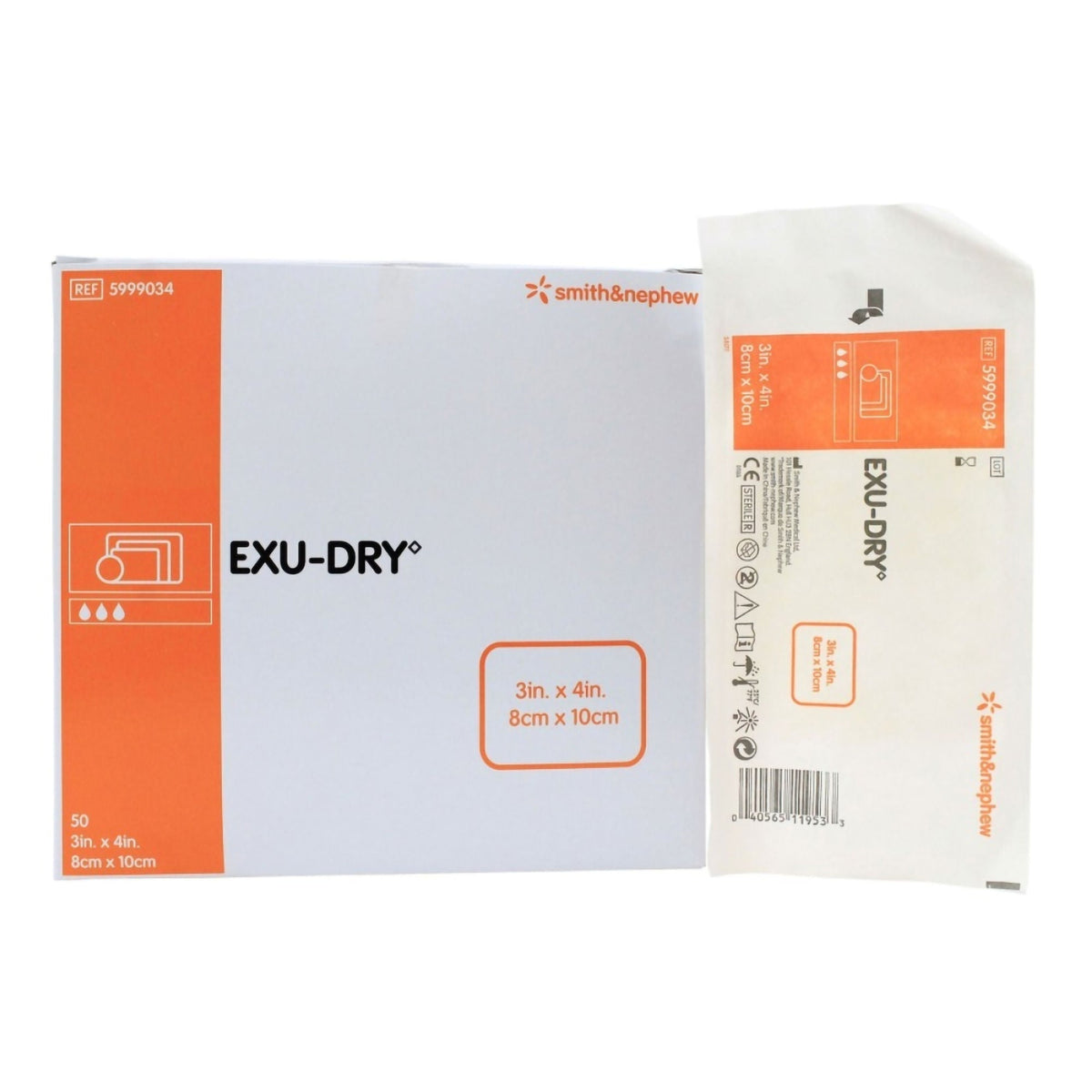 Smith & Nephew Exu-Dry Anti-Shear Super Absorbent Dressing — 3 x 4 Inch / Box of 50