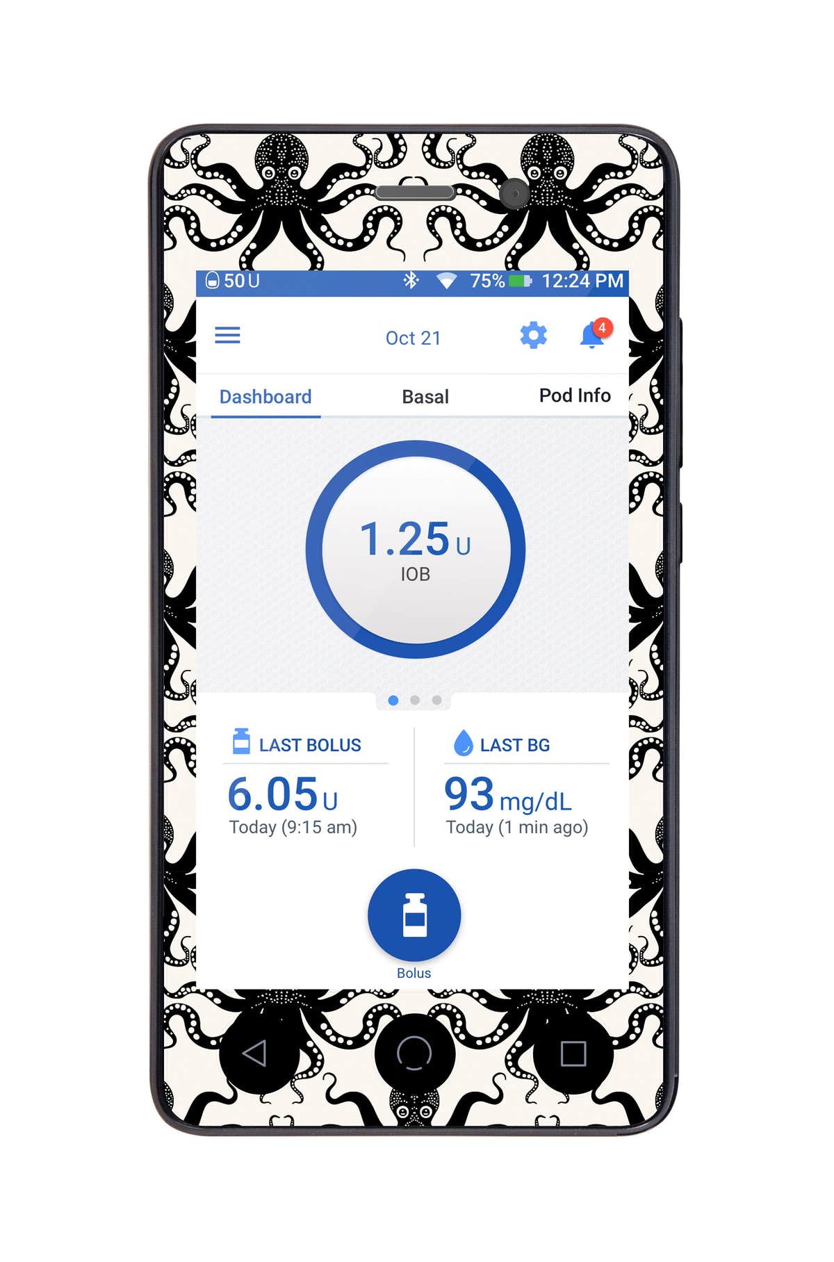 Abstract Octopus Sticker for Omnipod DASH® PDM – Pump Peelz