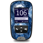 Monochrome Blue Tie Dye Sticker for the Accu-Chek Guide Glucometer