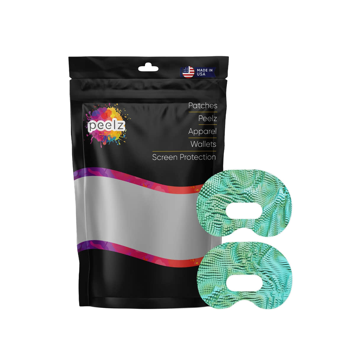 Aqua Ripple Medtronic Guardian Connect Patch Tape - Pump Peelz