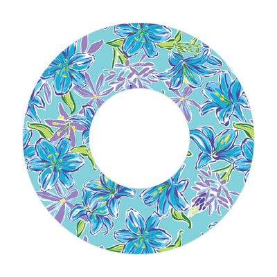 Azul Flowers for Patch  Freestyle Libre and Universal Infusion Set Tape