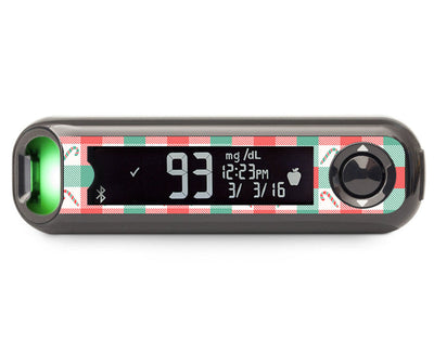 Peppermint Plaid Bayer Contour© Next One Glucometer Sticker - Pump Peelz