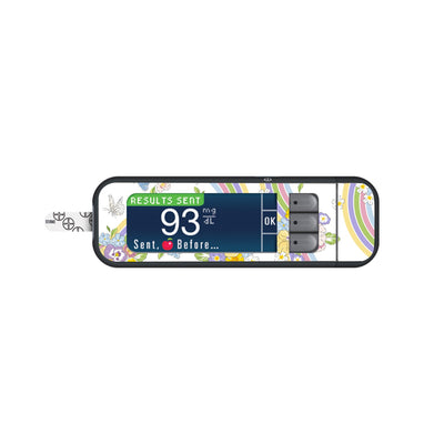 Rainbow Blooms Sticker for Bayer Contour Next Glucometer