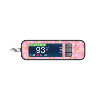 Pink Petals Bayer Contour Next Glucometer Sticker - Pump Peelz