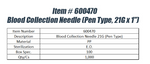 Blood Collection Needle Pen Type ( 21GX1")