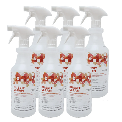 Bussit Clean Food Surface Sanitizer & Cleaner,  Spray & Wipe, Quart