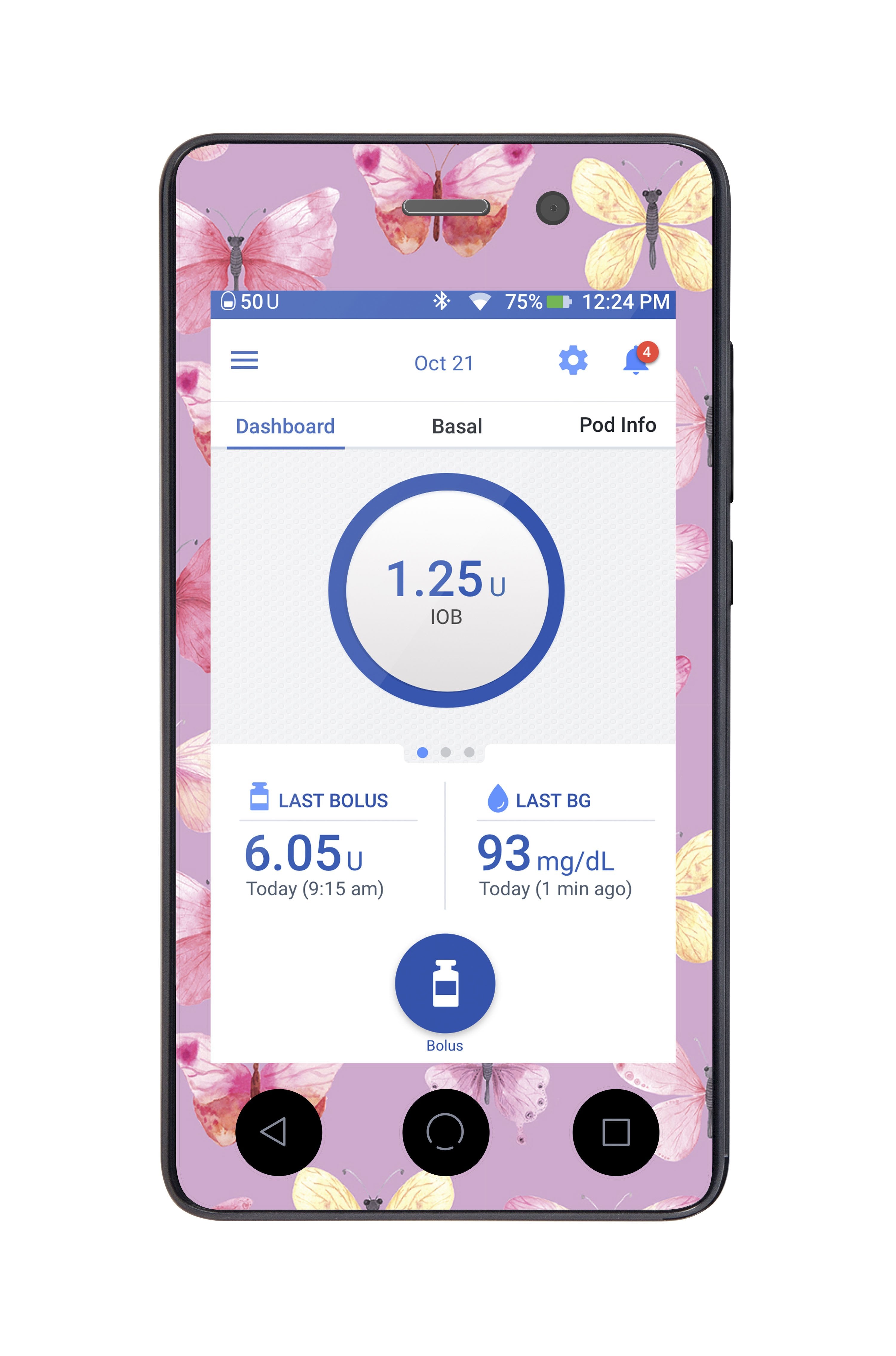 Butterflies Sticker for Omnipod DASH® PDM – Pump Peelz