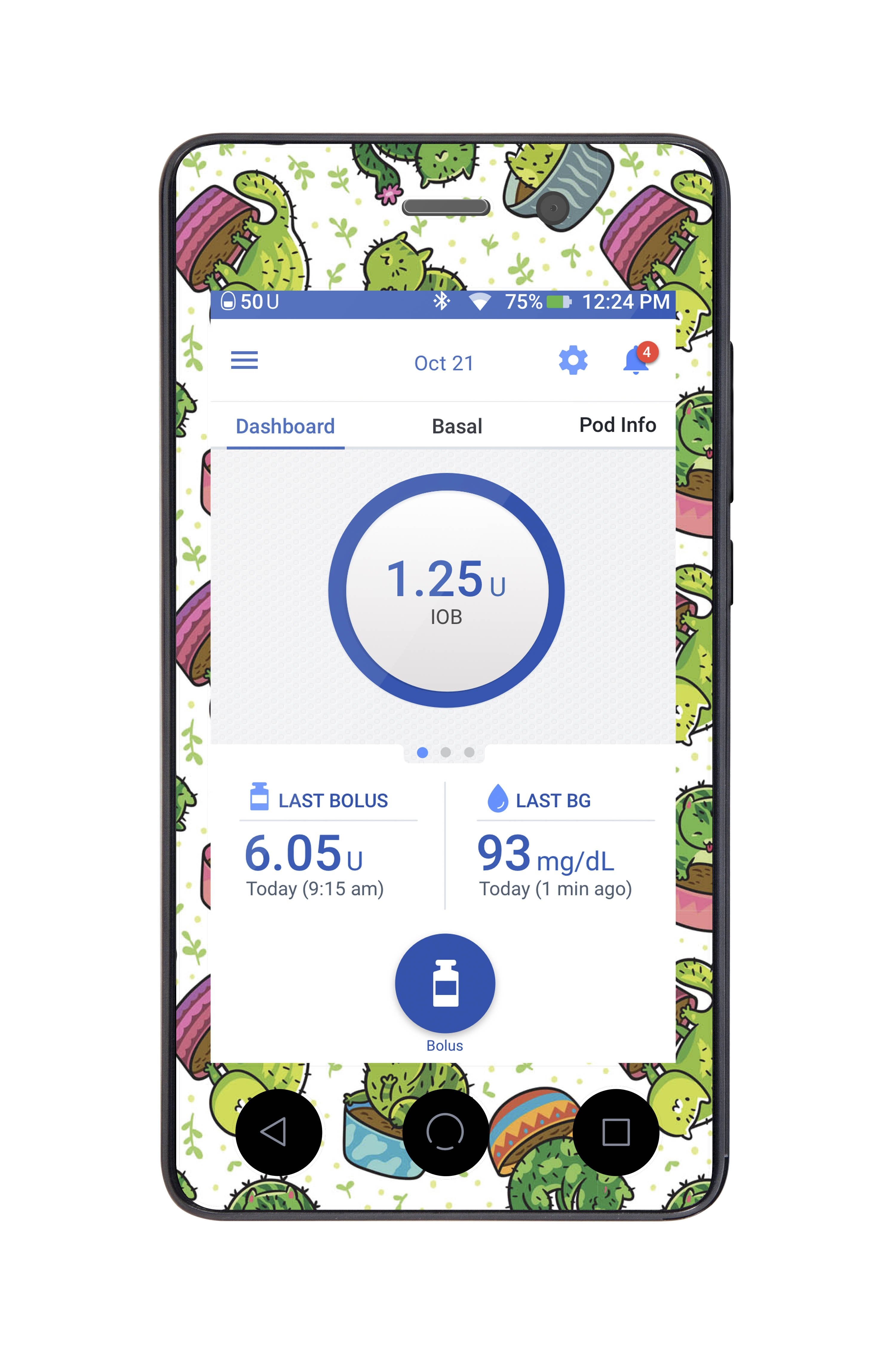 Cactus Cat Sticker for Omnipod DASH® PDM – Pump Peelz