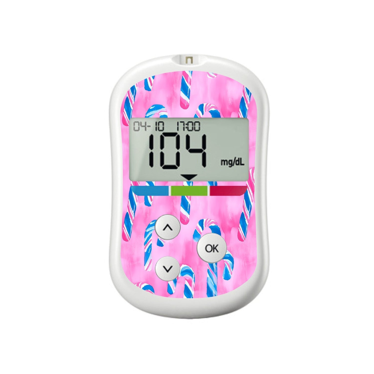 Candy Canes Sticker for OneTouch Verio Flex Glucometer