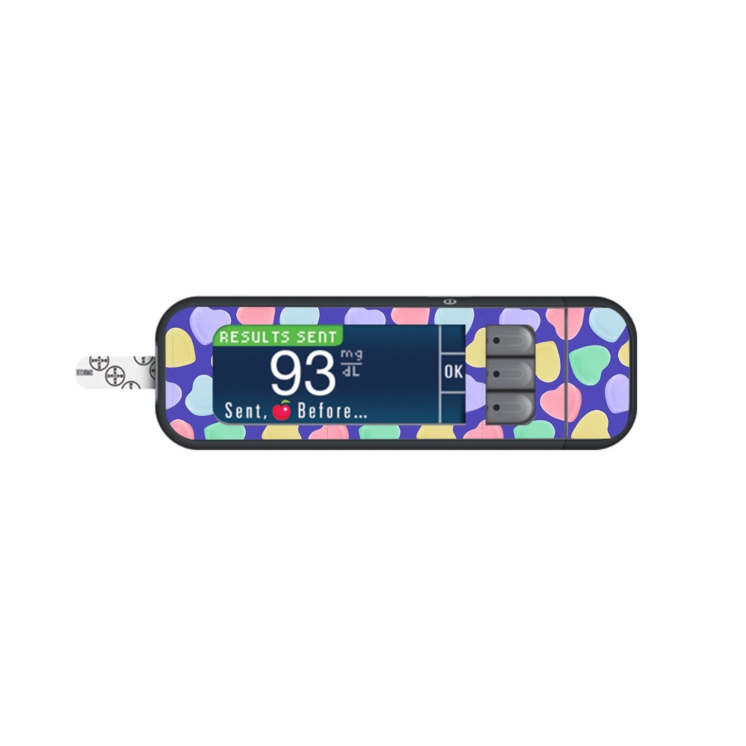 Candy Hearts Sticker for Bayer Contour Next Glucometer