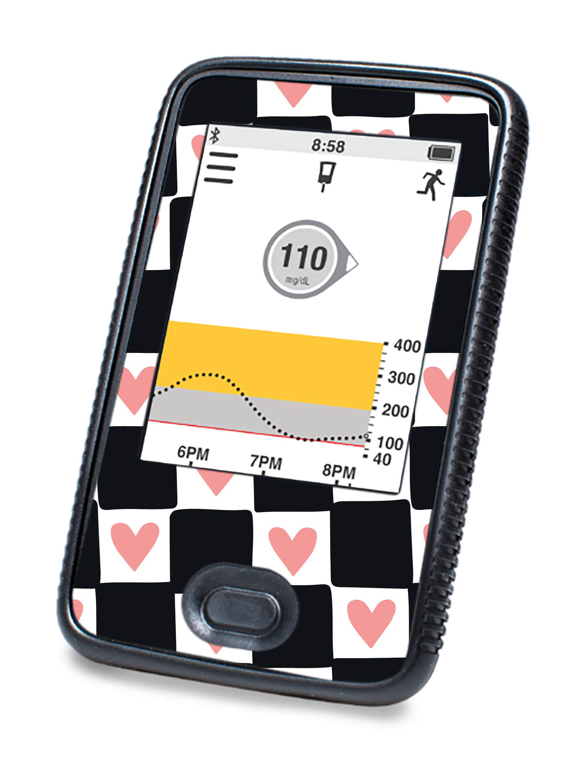 Checkered Hearts DEXCOM G6 Touchscreen Receiver