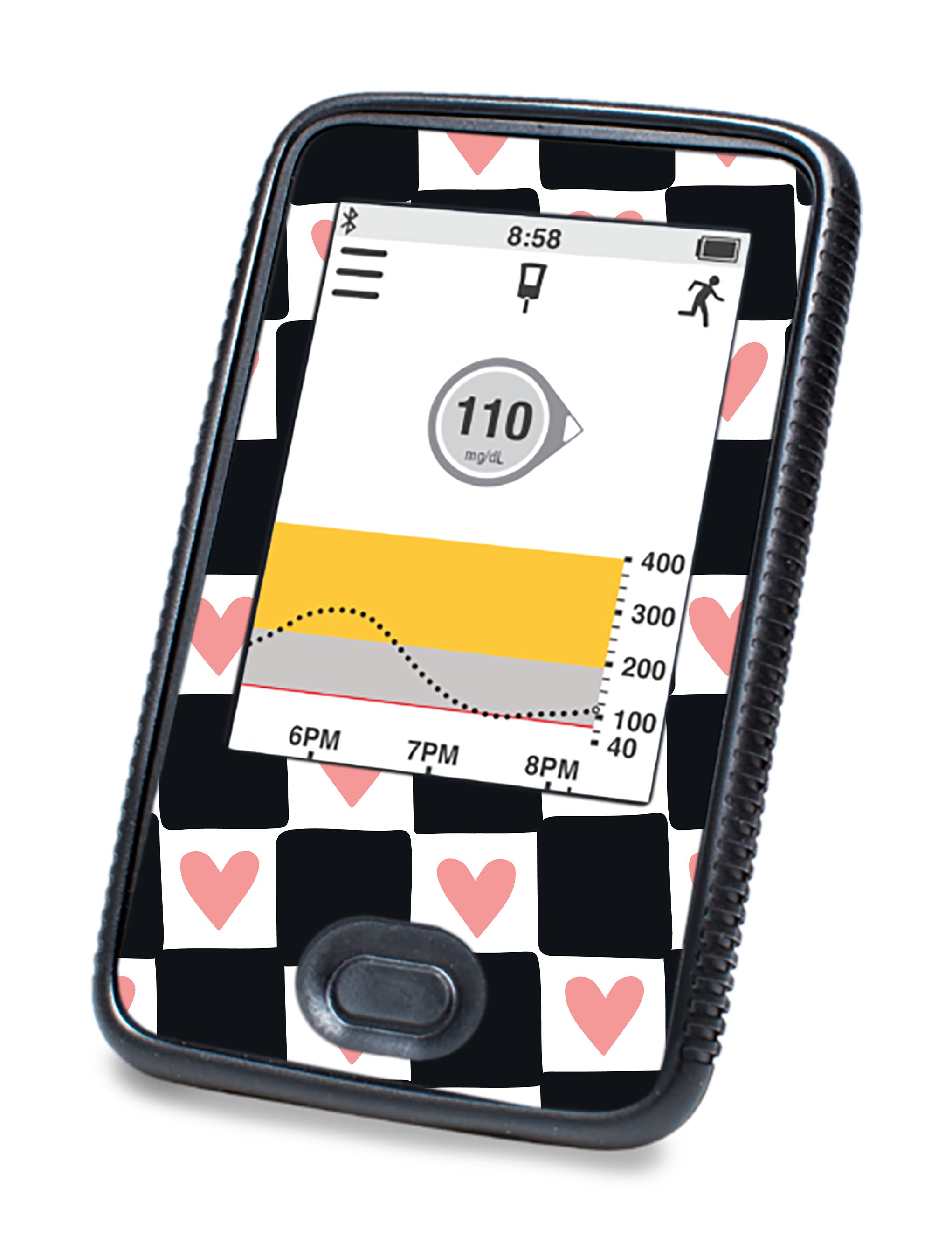 Checkered Hearts DEXCOM G6 Touchscreen Receiver
