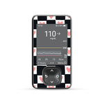Checkered Hearts DEXCOM G7 and Stelo and G6 Touchscreen Receiver Sticker