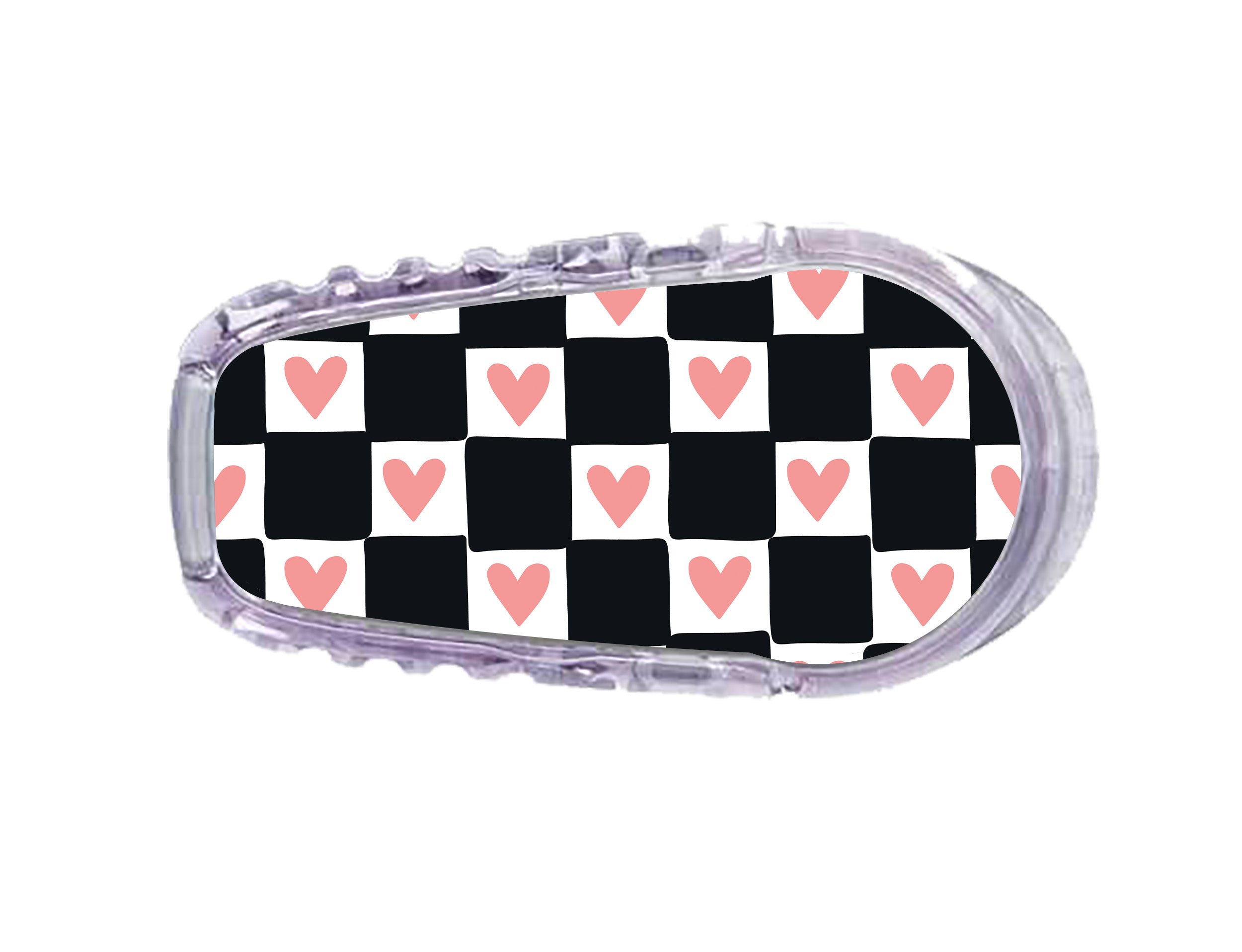 Checkered Hearts Dexcom G6 Transmitter Sticker