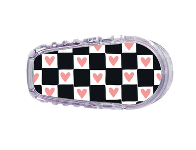 Checkered Hearts Dexcom G6 Transmitter Sticker