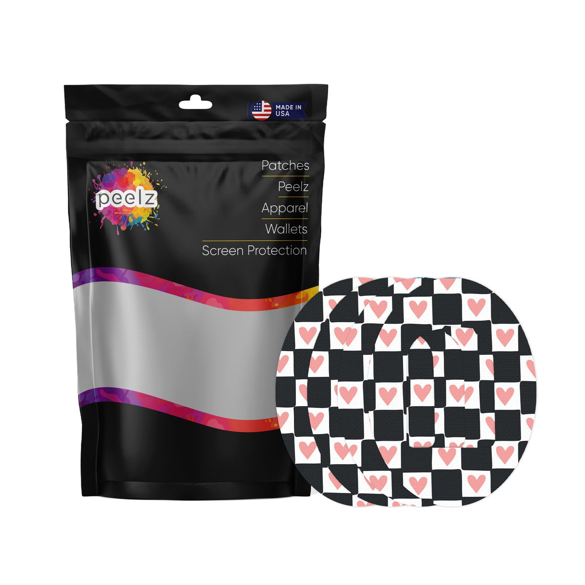Checkered Hearts Pod Patch Tape - Pump Peelz