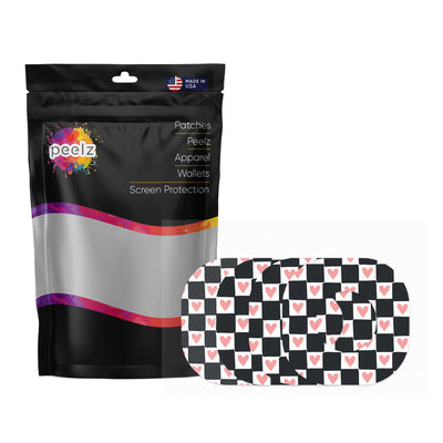 Checkered Hearts Dexcom G7 and Stelo Patch Tape - Pump Peelz