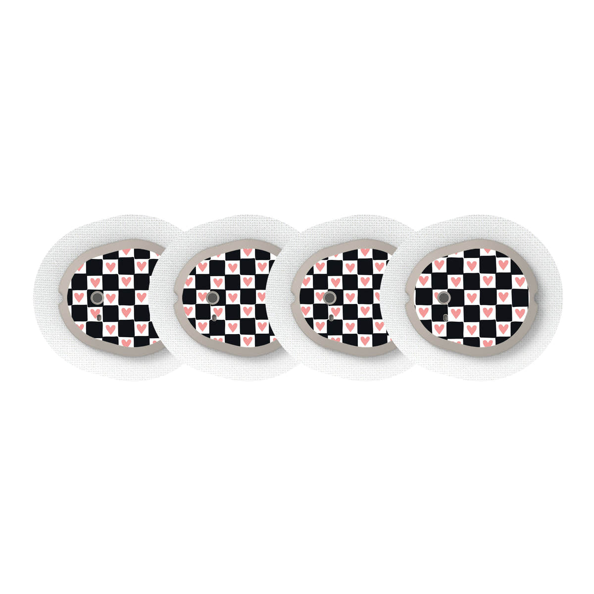 Checkered Hearts Sticker Designed for the DEXCOM G7 and Stelo Transmitter