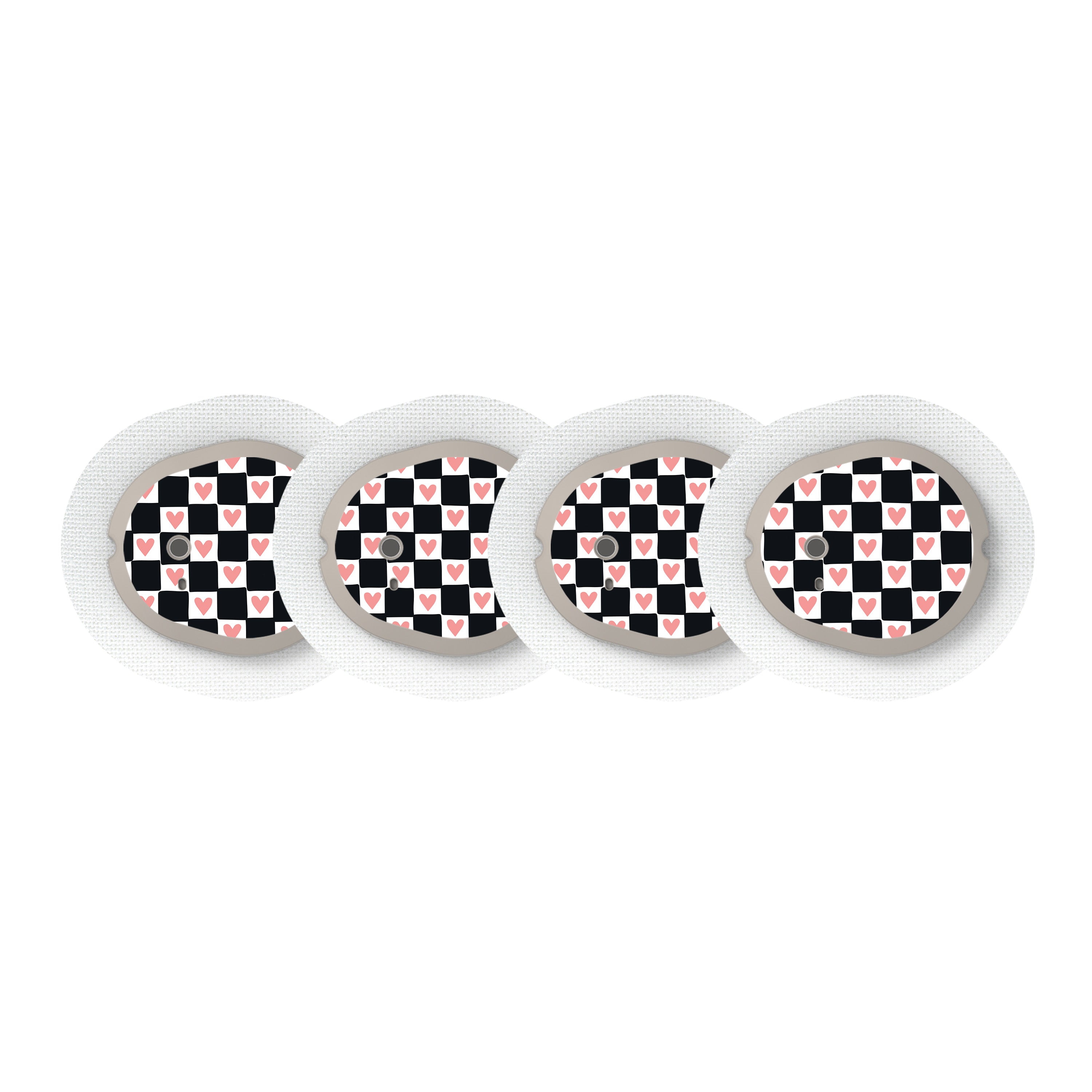 Checkered Hearts Sticker Designed for the DEXCOM G7 and Stelo Transmitter