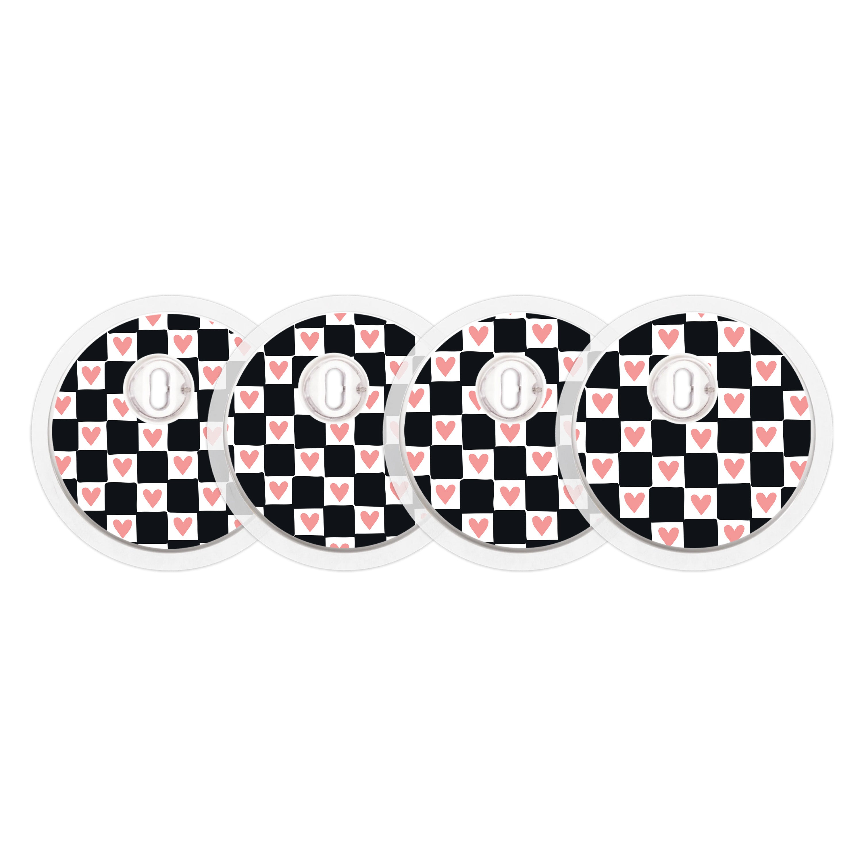 Checkered Hearts Sticker Designed for the FreeStyle Libre 3 Plus & Lingo  Sensor